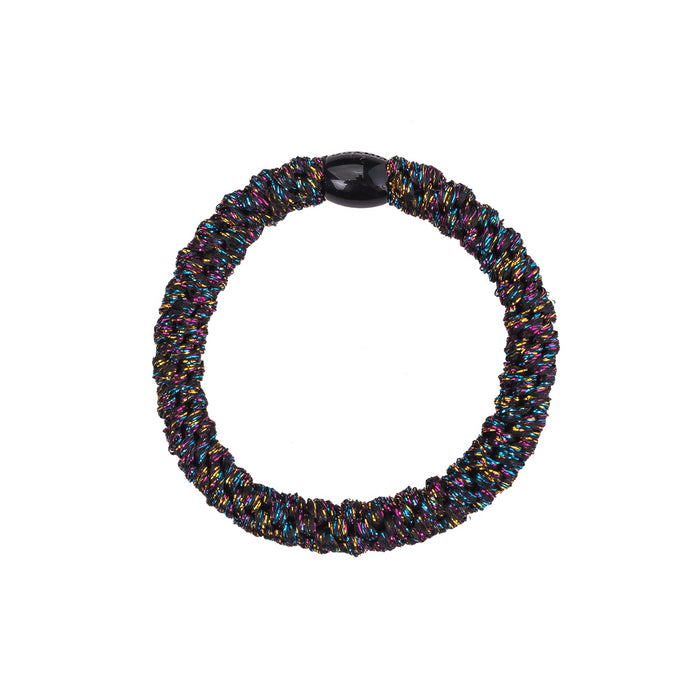 Gummiband - glitter black rainbow (3 st)