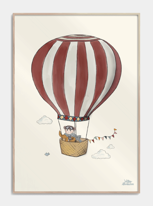 Vacker affisch för ballongbarn, M (50x70, B2)