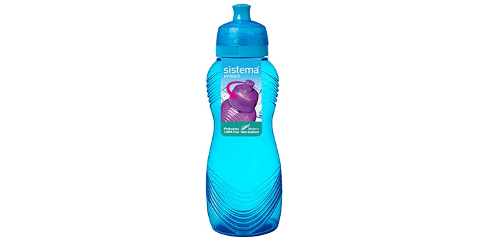 Dricksflaska med vågmönster - Blå (600 ml)