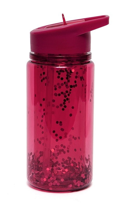 Dricksflaska, Cerise glitter - 300 ml.