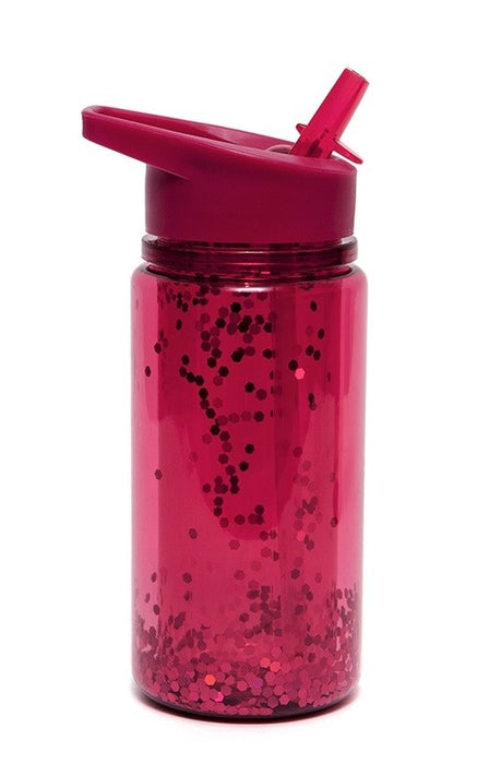 Dricksflaska, Cerise glitter - 300 ml.