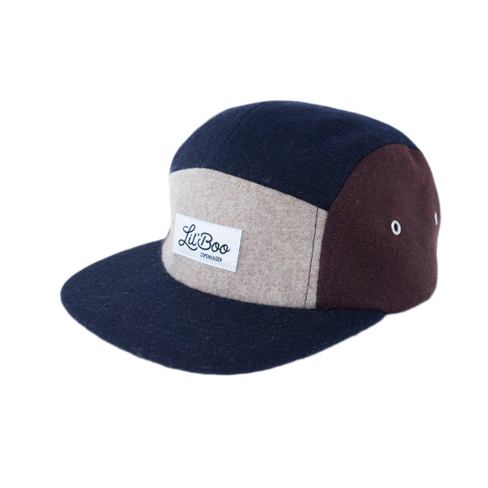 Keps, blockull 5-panel - Brun (Storlek XL, 7-14 år)