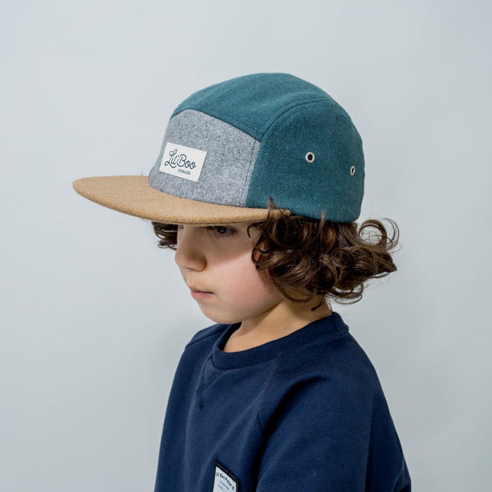 Keps, blockull 5-panel - Grön (Storlek XL, 7-14 år)