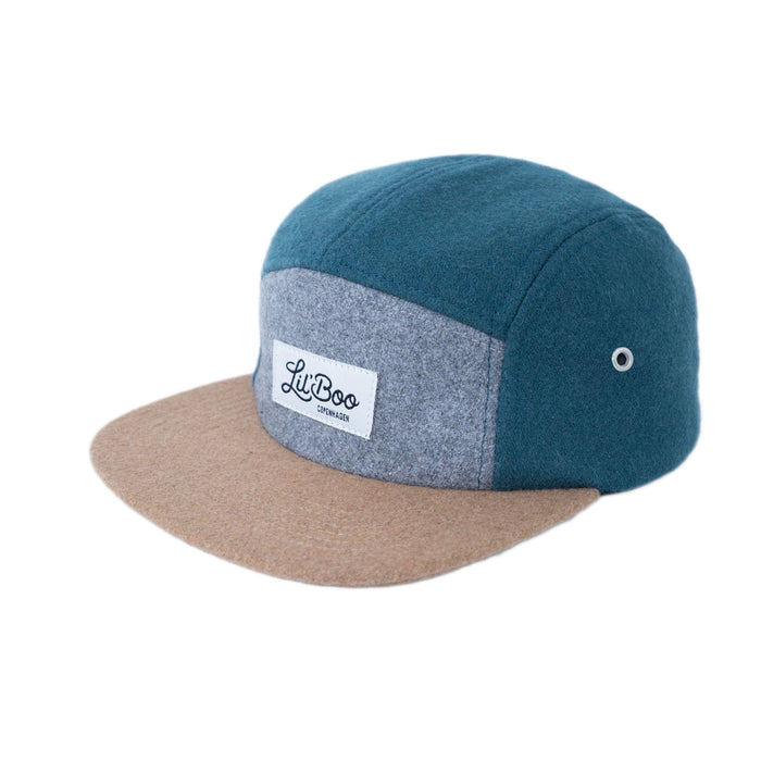 Keps, blockull 5-panel - Grön (Storlek L, 4-7 år)