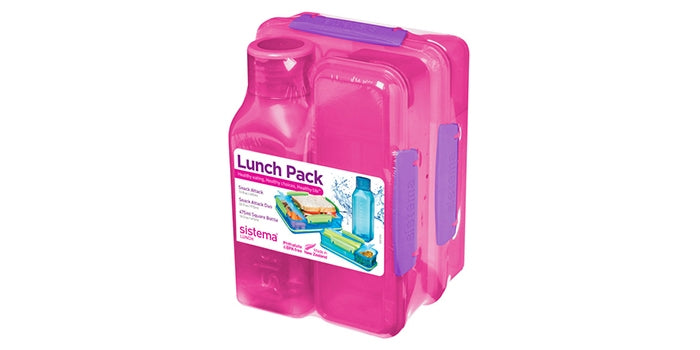 Lunchpaket, 3 förpackningar - Rosa