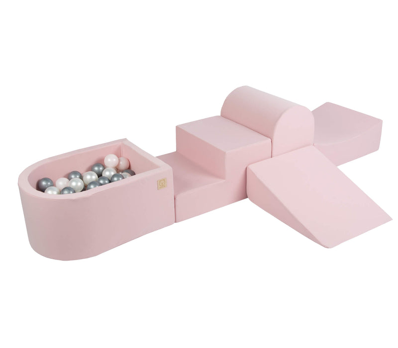 Skumlekplats Mini med 100 bollar - rosa (260x40cm)