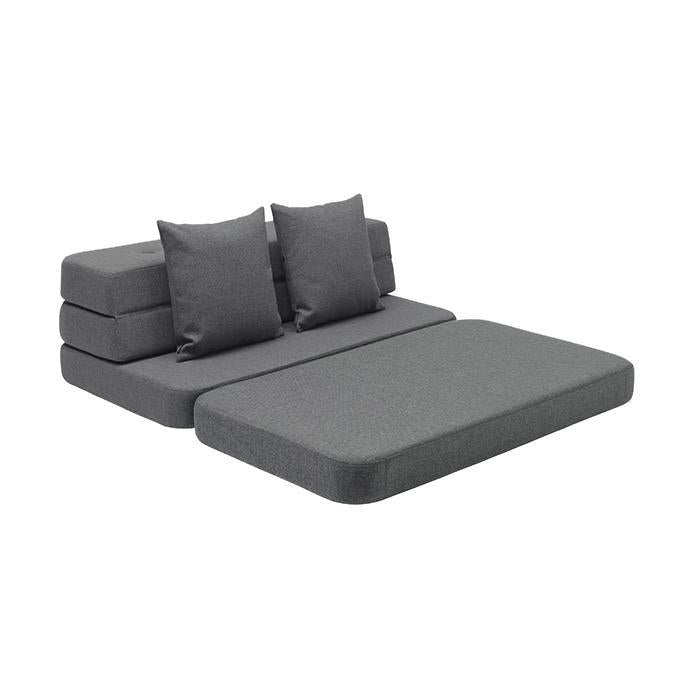 Vikbar soffa gråblå