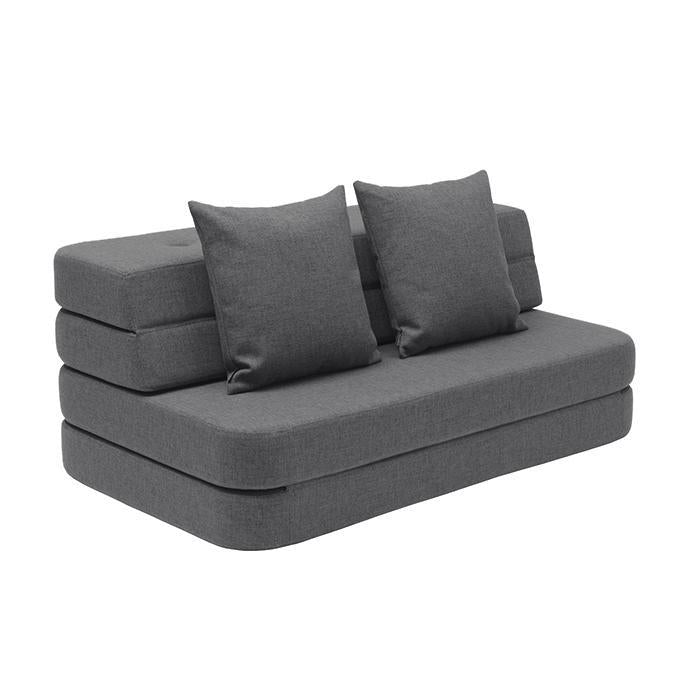 Vikbar soffa gråblå