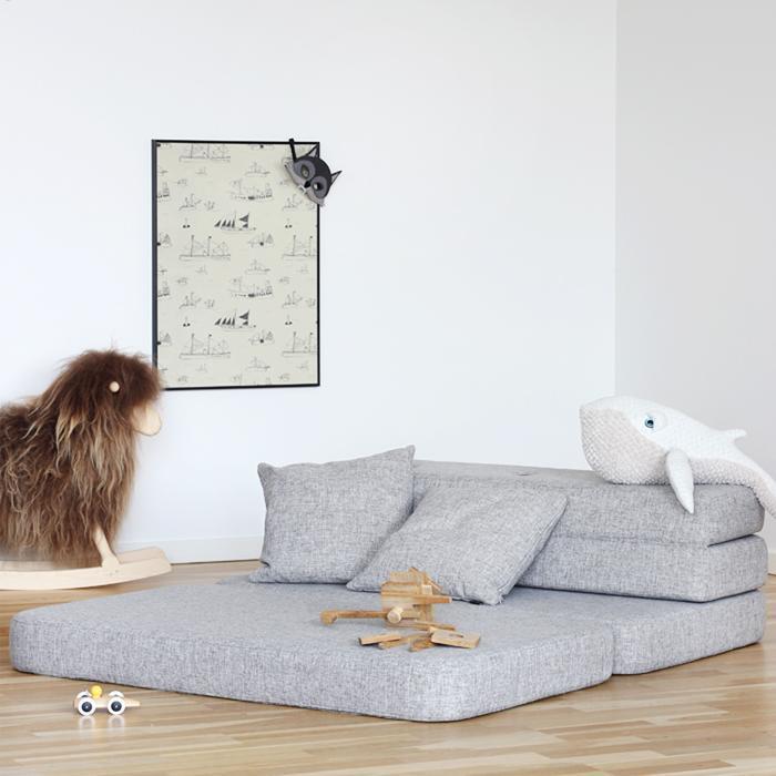 Vikbar soffa XL multigrå